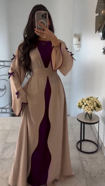 ZOE DOUBLE SHRUG BOW ABAYA | WINExNUDE