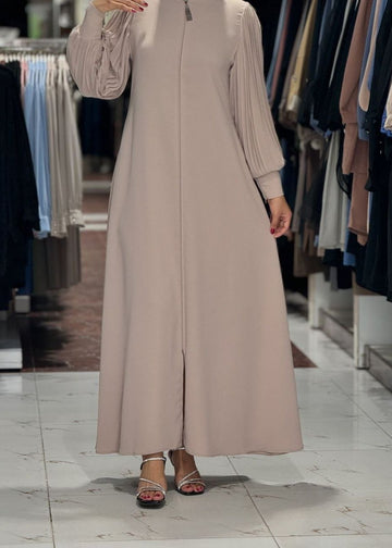 IRAM ZIPPER ABAYA | NUDE