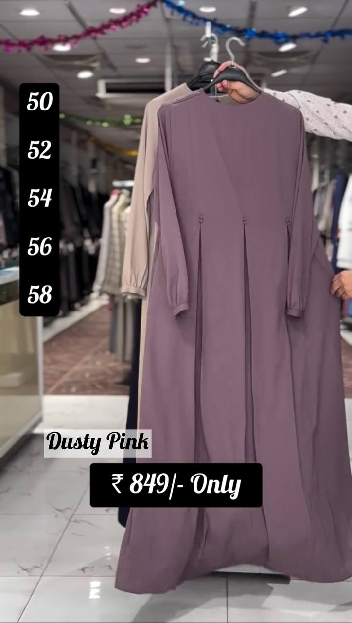 KULSUM FRONT OPEN ABAYA | DUSTY PINK