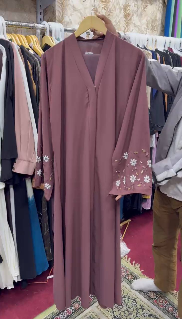 AL-KOUSAR HANDWORK ABAYA |  DUSTY PINK