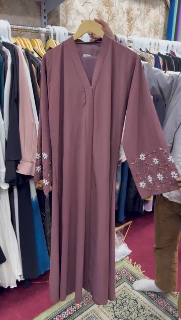 AL-KOUSAR HANDWORK ABAYA |  DUSTY PINK