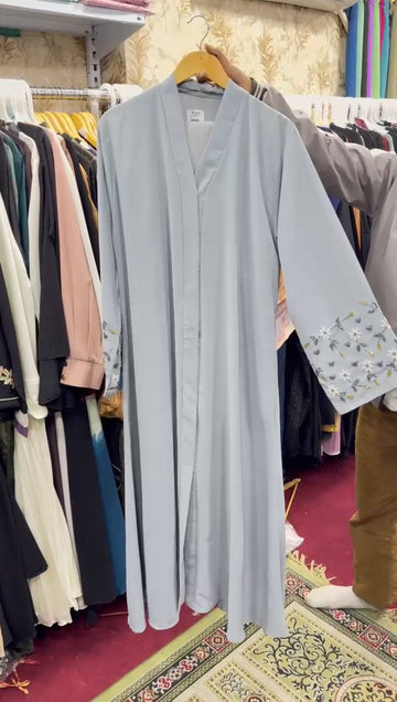 AL-KOUSAR HANDWORK ABAYA |  SAND GREY
