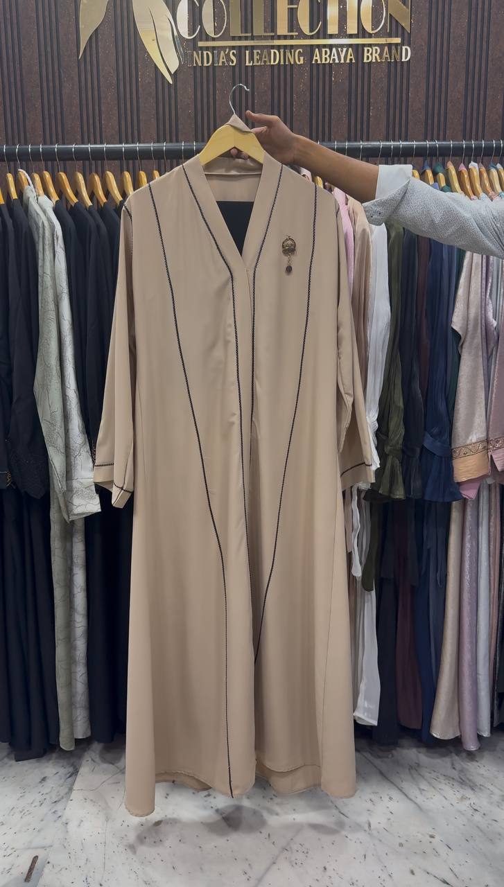 SUBIE FRONT OPEN ABAYA | NUDE