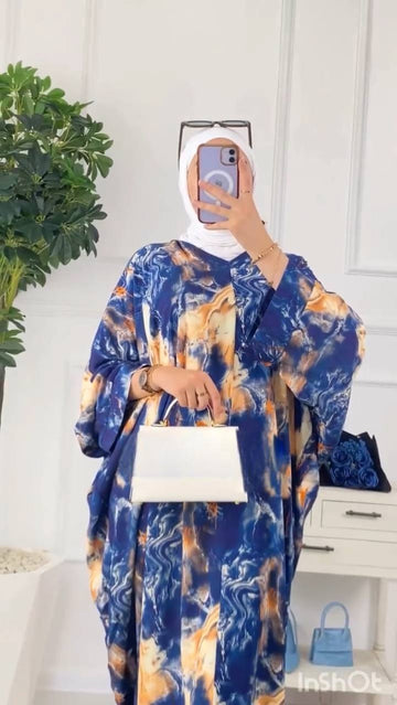 KINZA PRINTED KAFTAN ABAYA | SHADE-04