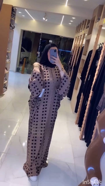 KINZA PRINTED KAFTAN ABAYA | SHADE-01