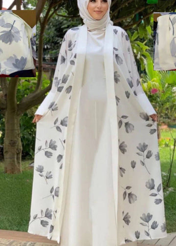 MARHABA DOUBLE SHRUG ABAYA | OFF CREAM