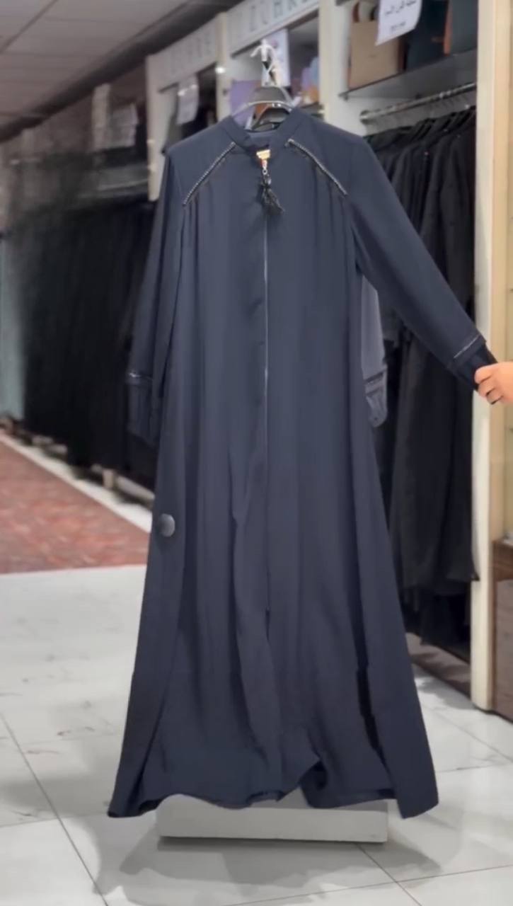 HIZA ZIPPER ABAYA | DARK GRAY