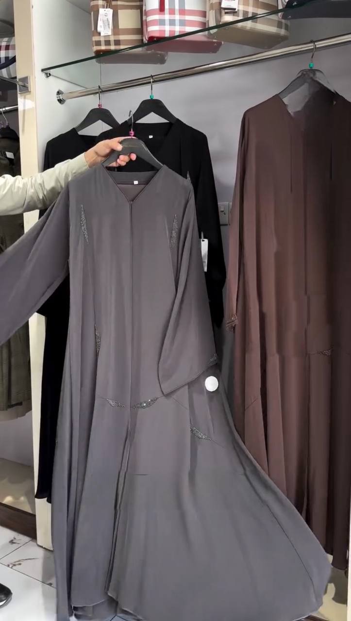 HUMAH HANDWORK ABAYA | GRAY