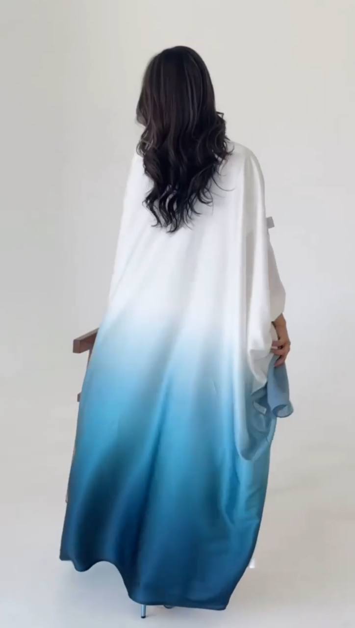 ASNIYA DOUBLE SHRUG ABAYA | NAVY BLUE
