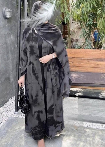 TAI DIE DOUBLE SHRUG ABAYA | GRAY