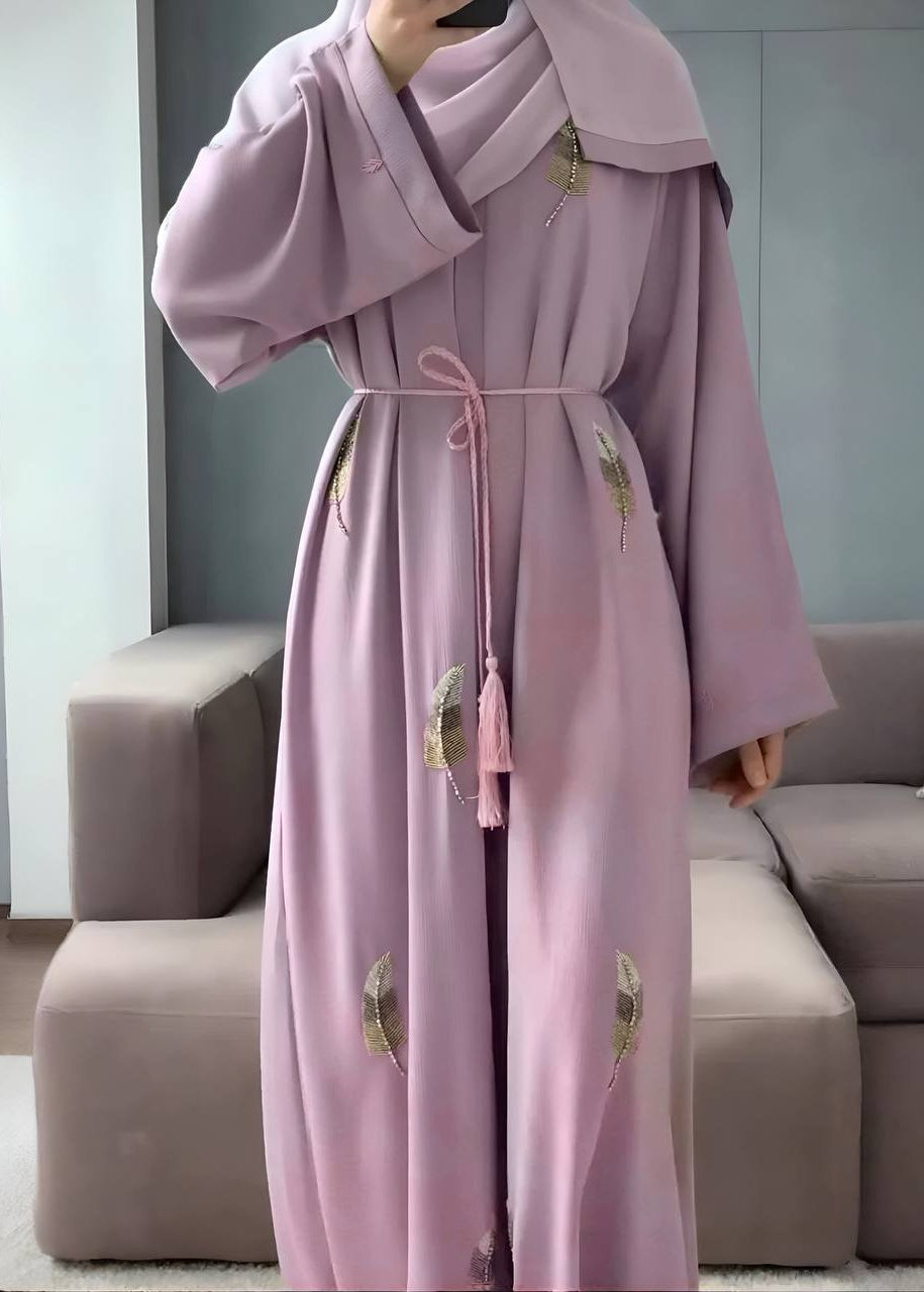 MANTASHA FRONT OPEN ABAYA | P-NUDE