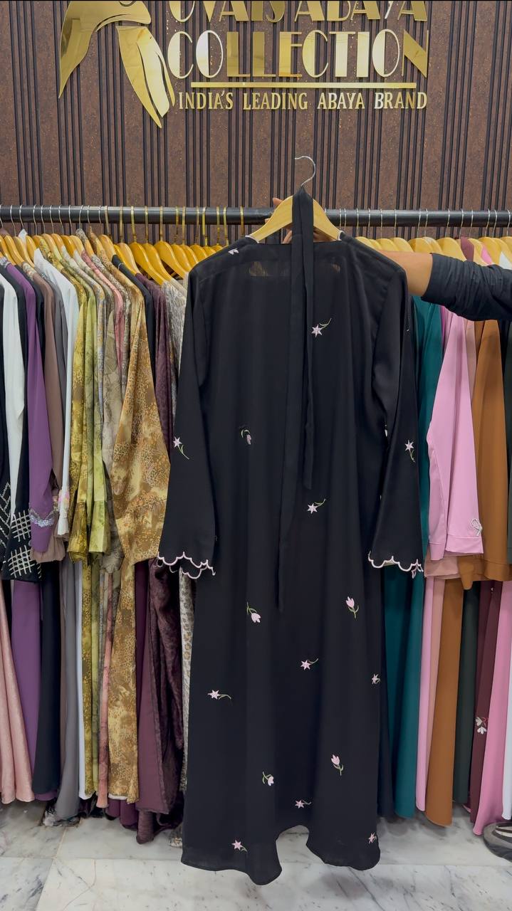 TEHMINA DOUBLE SHRUG ABAYA | PINK