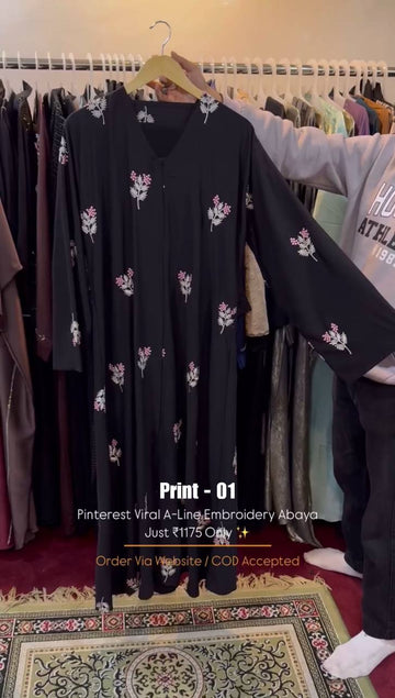 AL-HUSNA EMBROIDERY WORK ABAYA | PRINT- 01