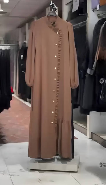 MAYSHAH FRONT OPEN ABAYA | COPPER