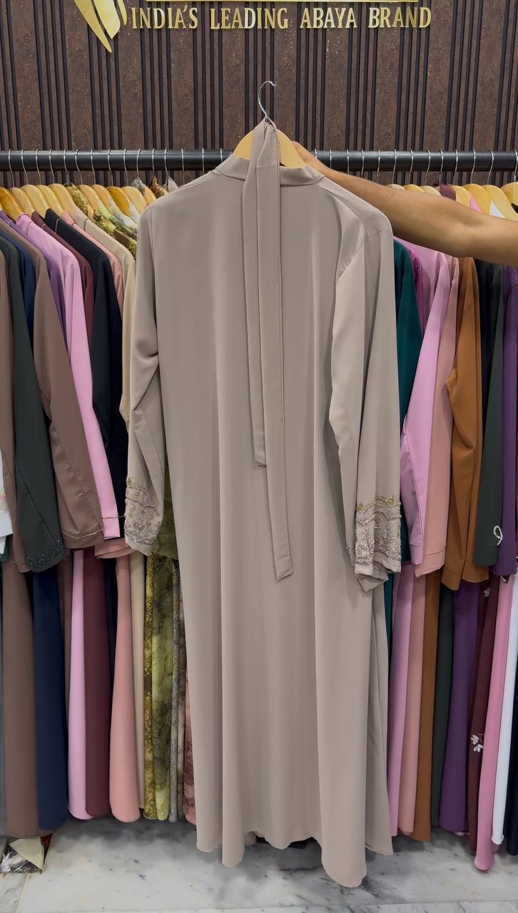 RUBA HANDWORK ABAYA | NUDE