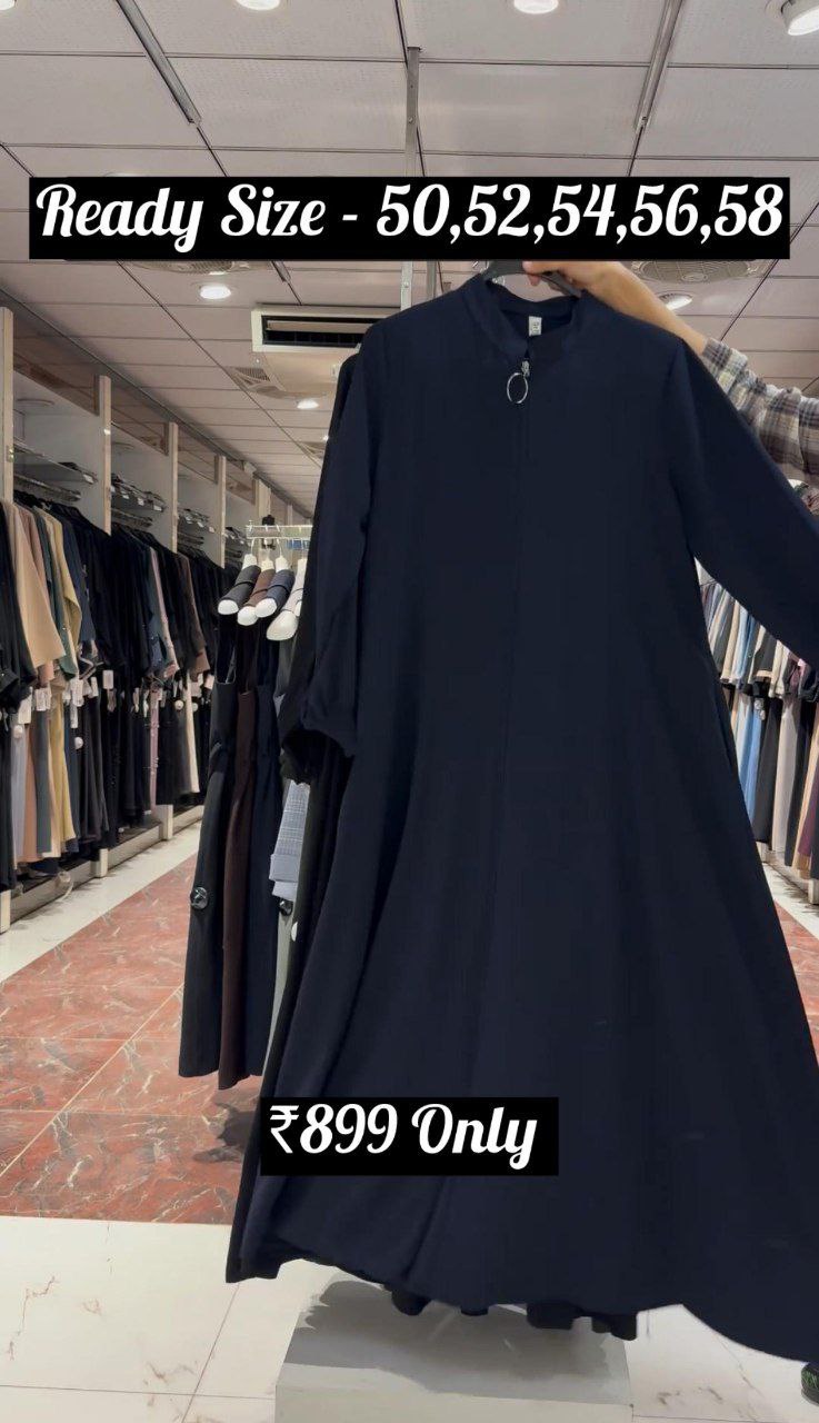 MEHNAAZ PINTEX ZIPPER ABAYA | NAVY BLUE