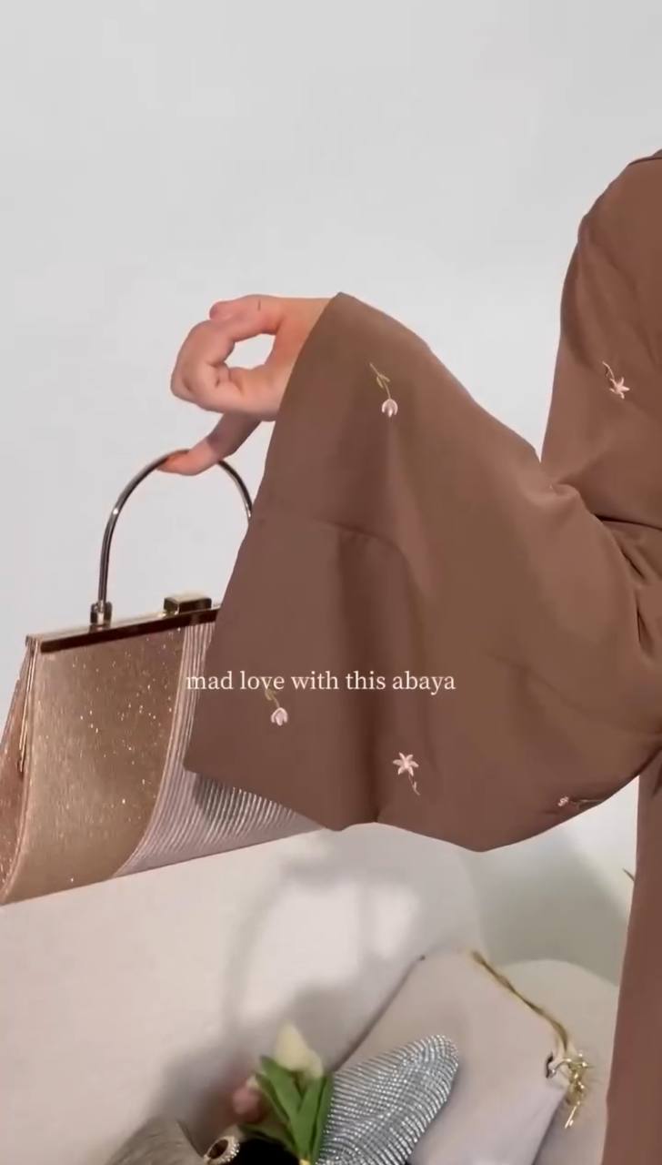 UMAIMA DOUBLE SHRUG ABAYA | COLLER BROWN