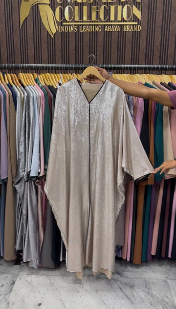 AMREEN SIMMER KAFTAN ABAYA | LITE NUDE