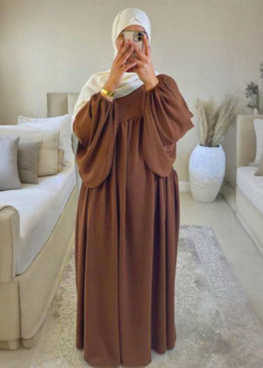 MARYAM BALLOON SLEEVE ABAYA | COPPER