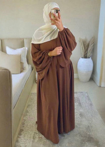 MARYAM BALLOON SLEEVE ABAYA | COPPER