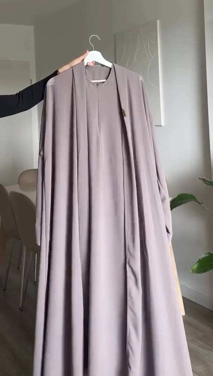 ANAM DOUBLE SHRUG ABAYA | SLASH GRY