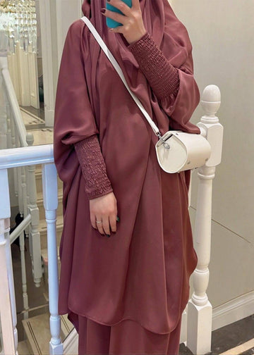 2 PIECE JILBAB | DARK FLAMINGO