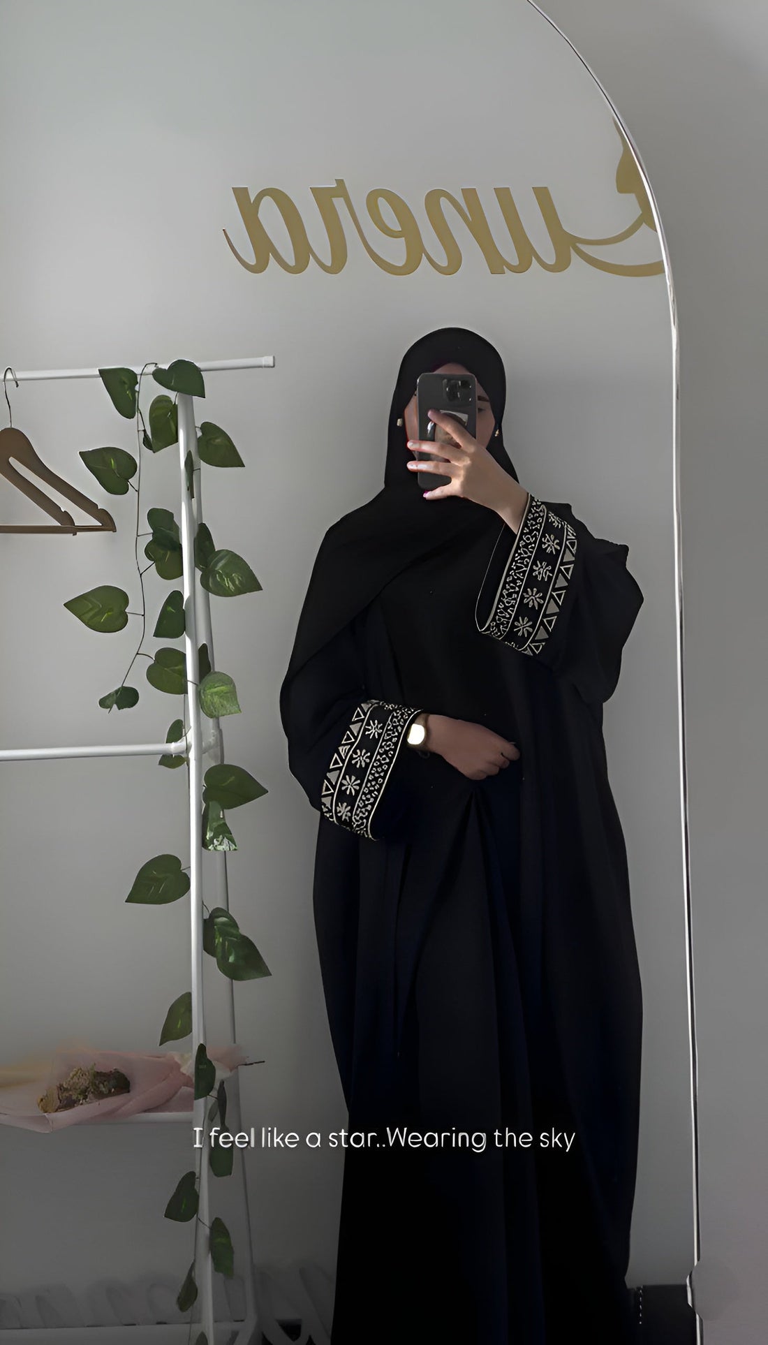 NAZISH EMBROIDERY ABAYA | BLACK