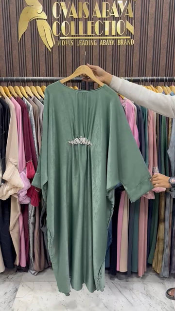 AL-ZAINAB BROACH ABAYA |  SEA GREEN