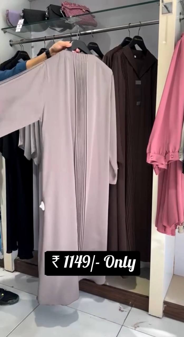 AYZAL FRONT OPEN ABAYA | NUDE