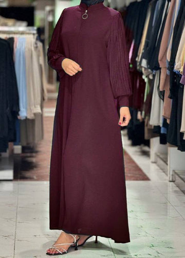 IRAM ZIPPER ABAYA | MAROON