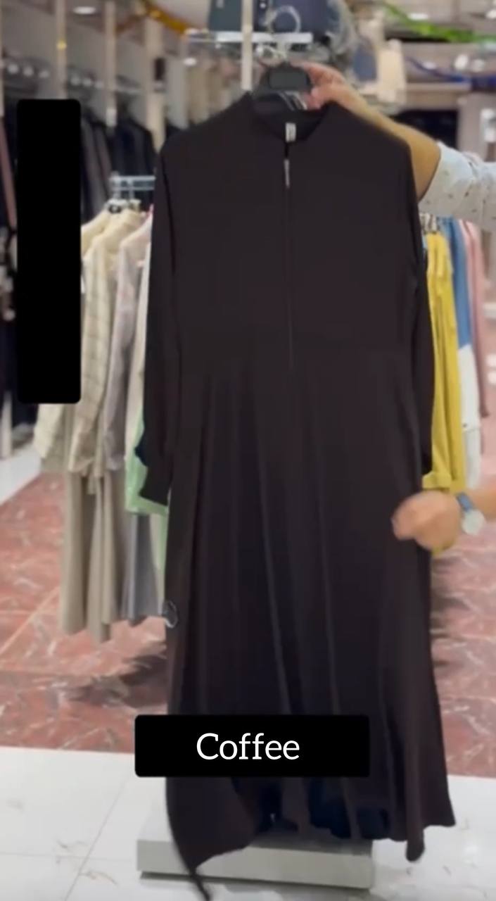 BARIRA FRONT OPEN ABAYA | COFFEE