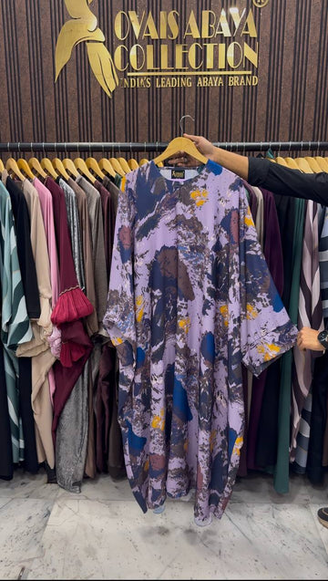 KINZA PRINTED KAFTAN ABAYA -  SHADE - 06