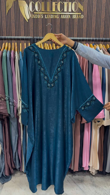 GULAFSHA HANDWORK ABAYA | TEAL