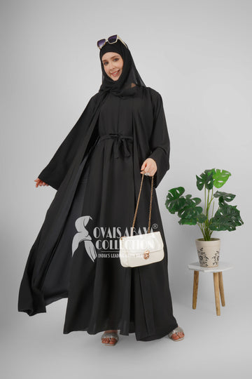 ANAM DOUBLE SHRUG ABAYA | BLACK