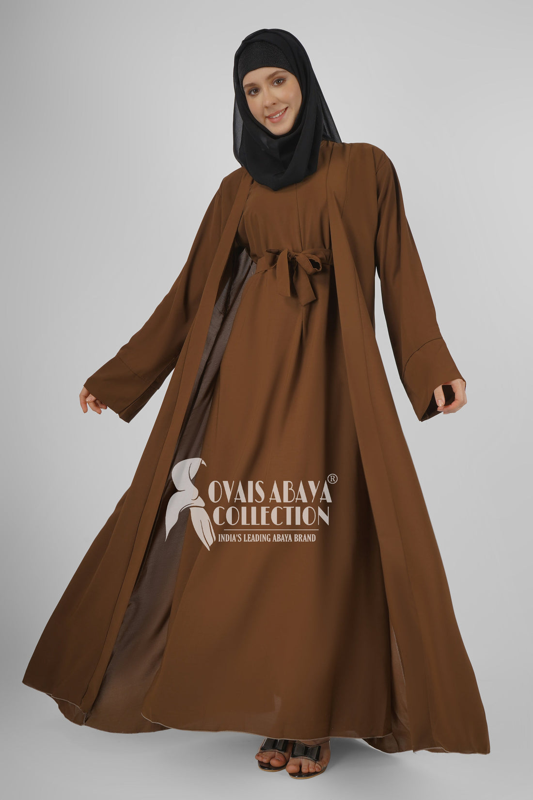 ANAM DOUBLE SHRUG ABAYA | MOCHA BROWN