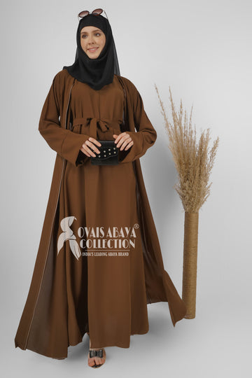 ANAM DOUBLE SHRUG ABAYA | MOCHA BROWN