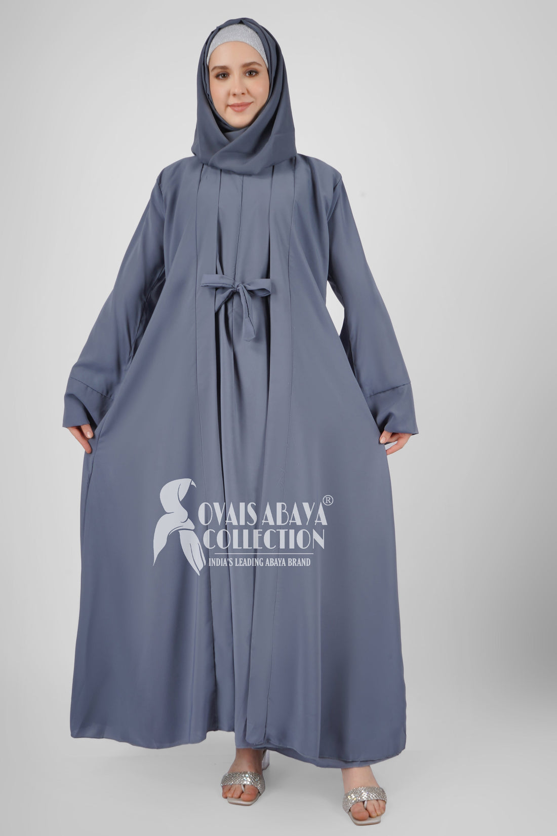 ANAM DOUBLE SHRUG ABAYA | GRAY