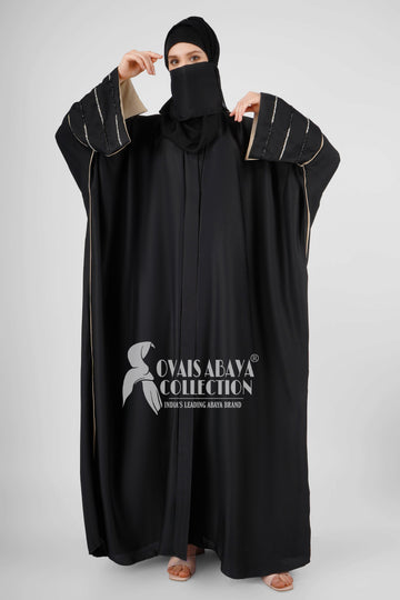 ALISHA HANDWORK KAFTAN ABAYA | BLACK