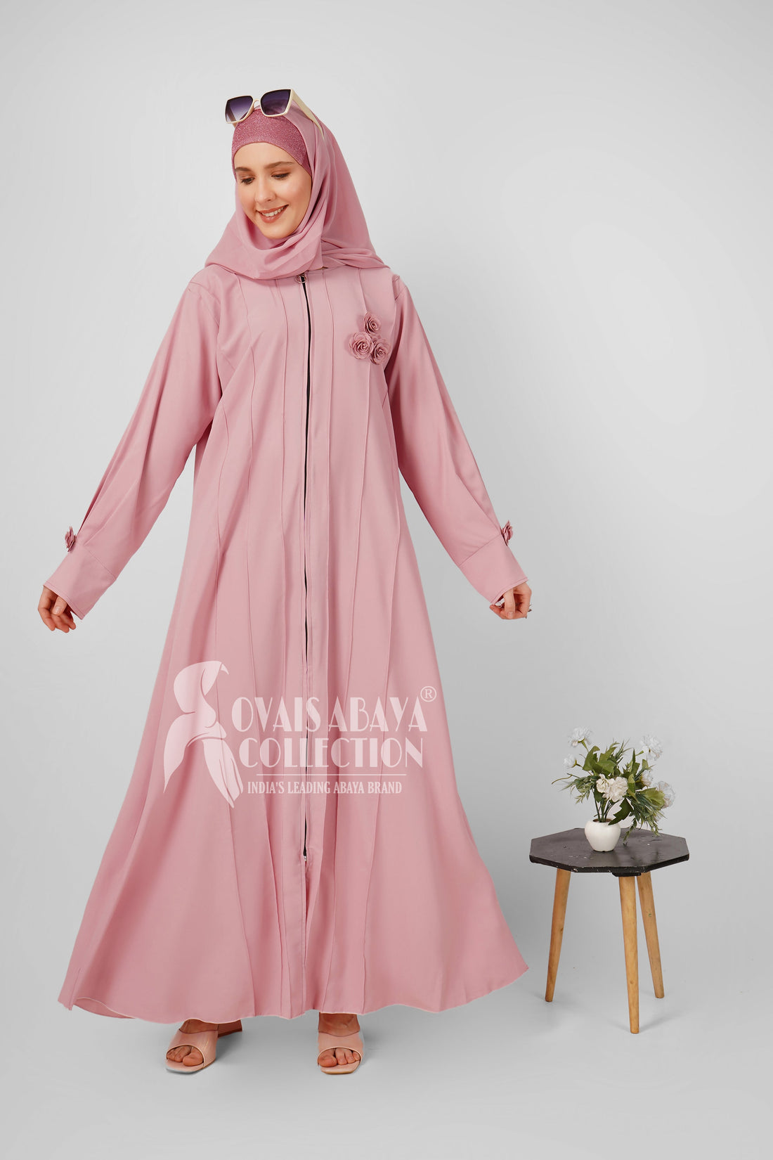 ZOHA PINTEX ZIPPER ABAYA | PINK