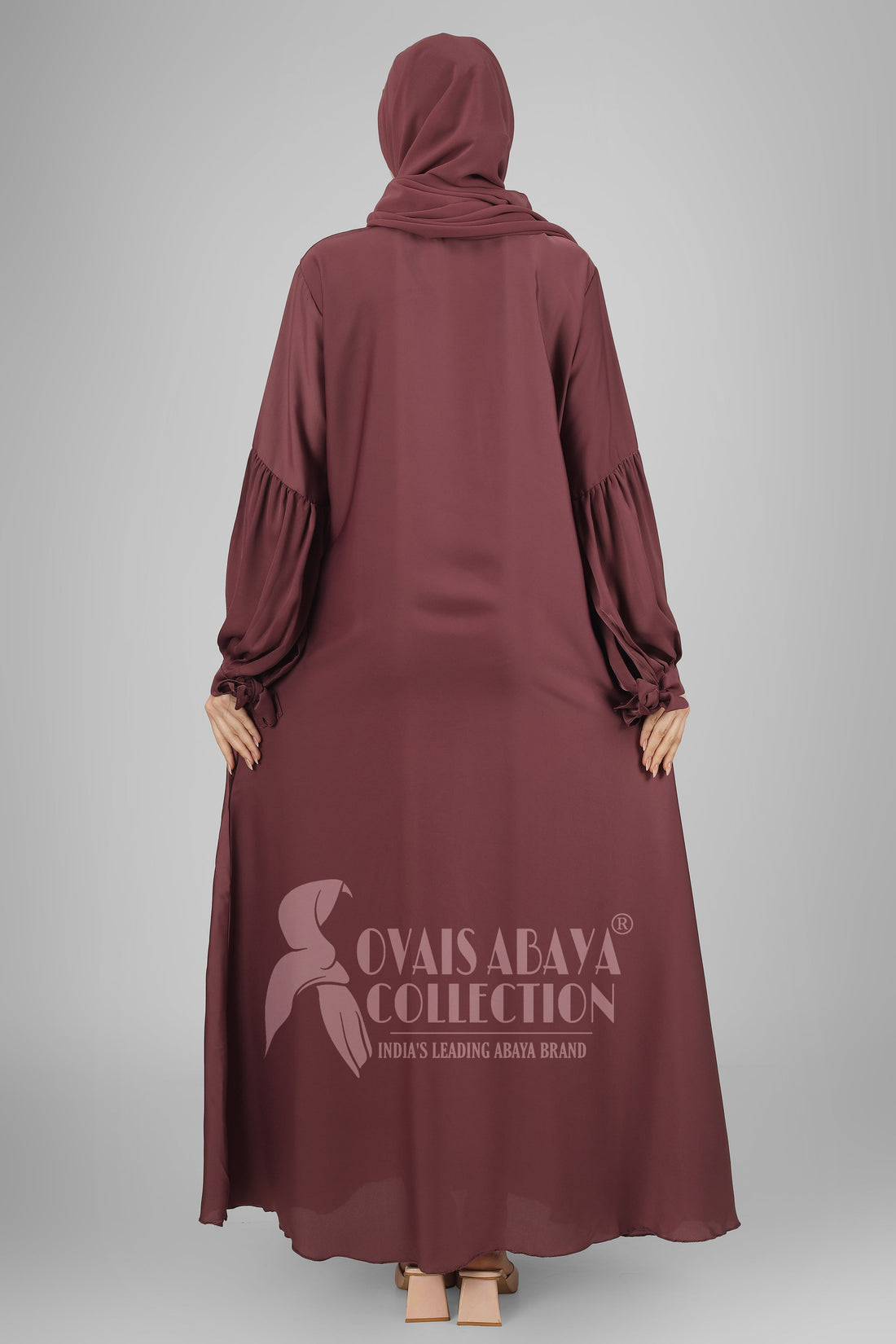 TASMIYA CUFFED SLEEVES ABAYA | PINK