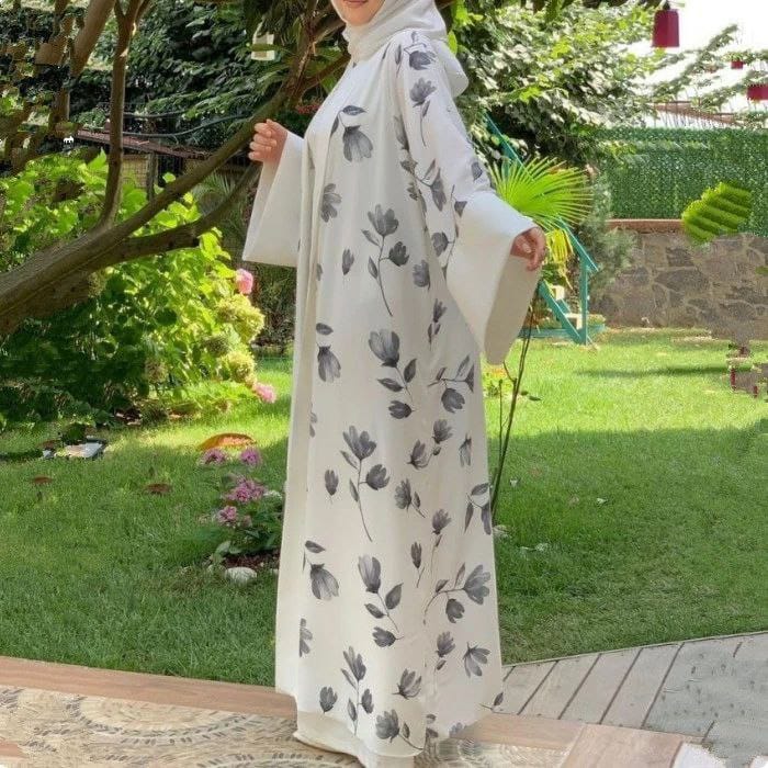 MARHABA DOUBLE SHRUG ABAYA | OFF CREAM