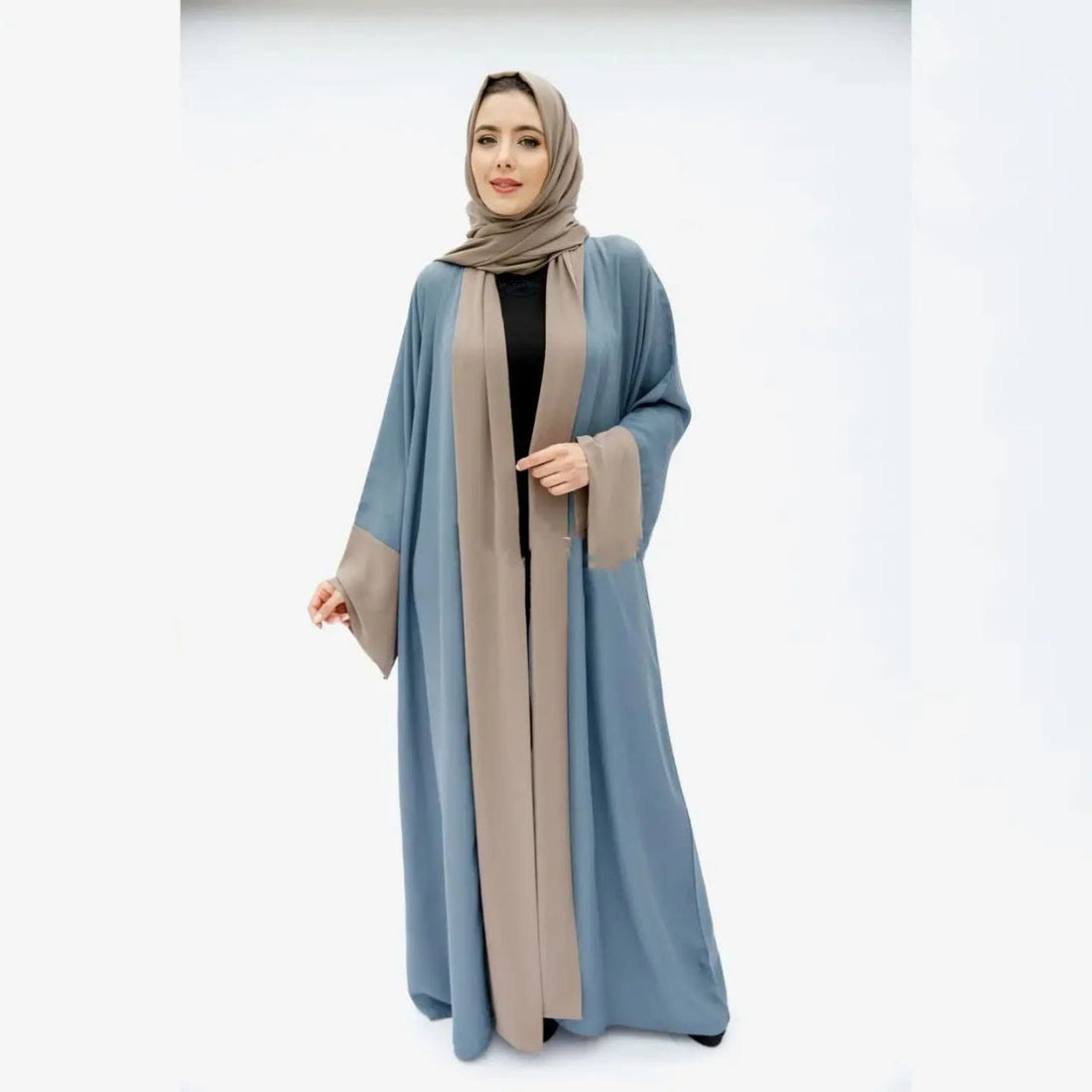 IMPORTED KIMONO ABAYA | GRAY TO GOLDEN