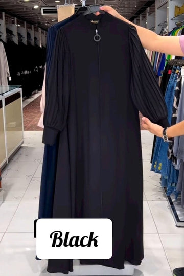 IRAM ZIPPER ABAYA | BLACK
