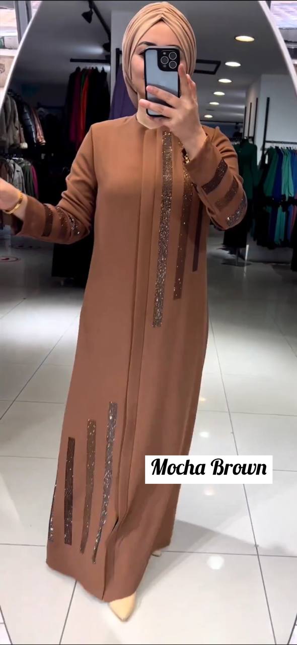 SAIMA ZIPPER ABAYA | MOCHA BROWN