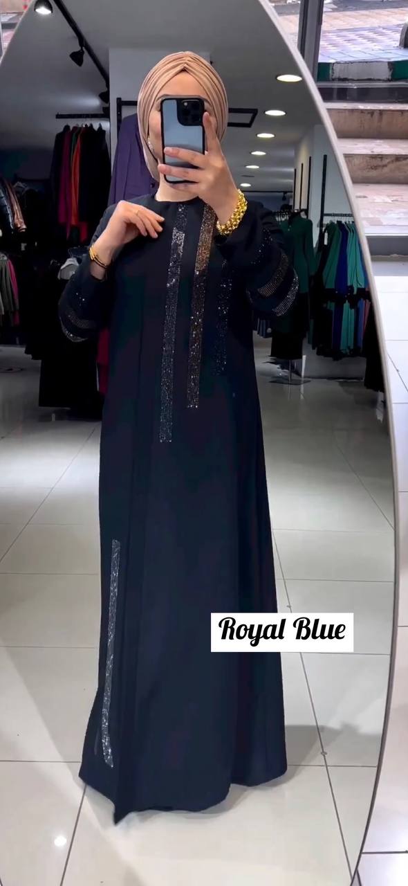 SAIMA ZIPPER ABAYA | ROYAL BLUE