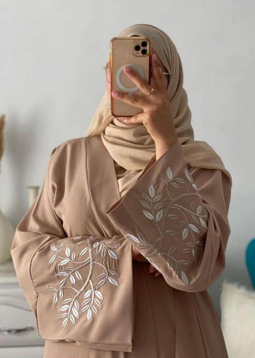 ERAH DOUBLE SHRUG ABAYA | NUDE