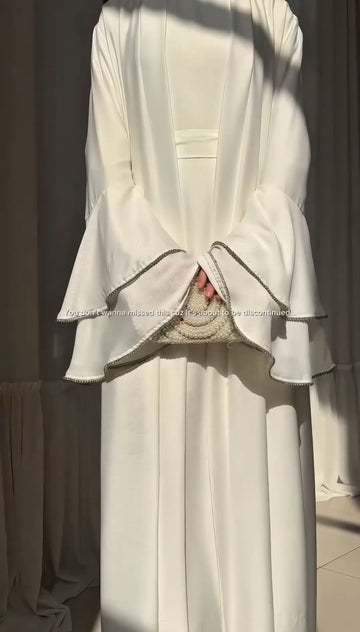 AL-NUHA DOUBLE SHRUG ABAYA | WHITE