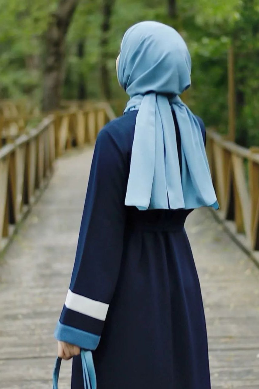 HAIMA FRONT OPEN ABAYA | BLUE