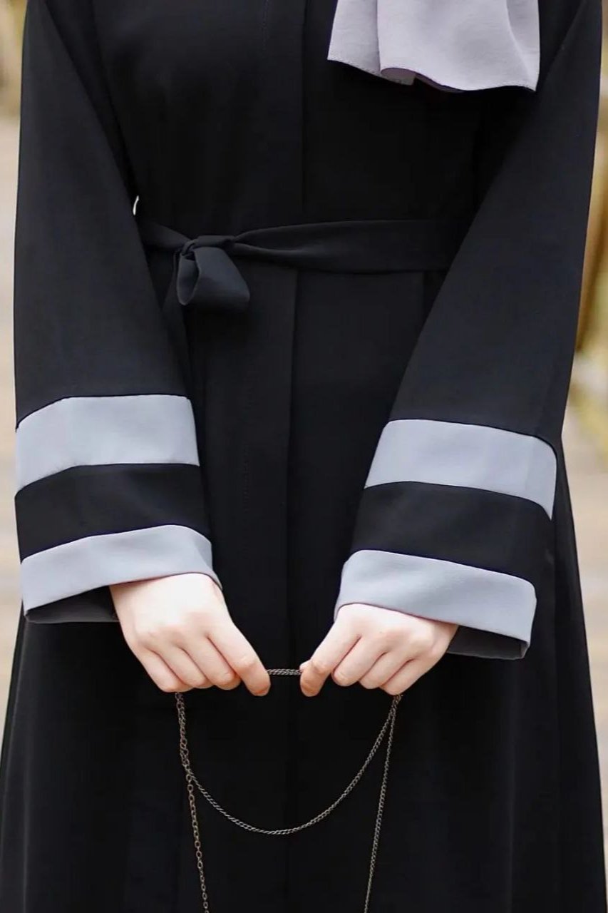 HAIMA FRONT OPEN ABAYA | BLACK