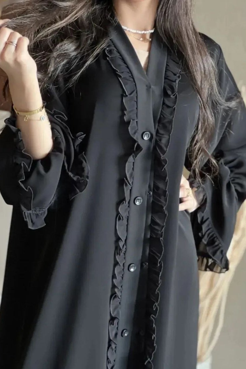 FRILL PATTI ABAYA ( 3456 FOFB )
